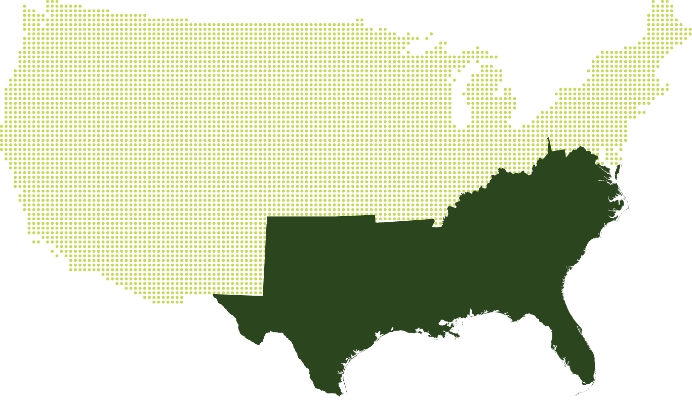Map of the regions served by LMC Landscape Partners companies